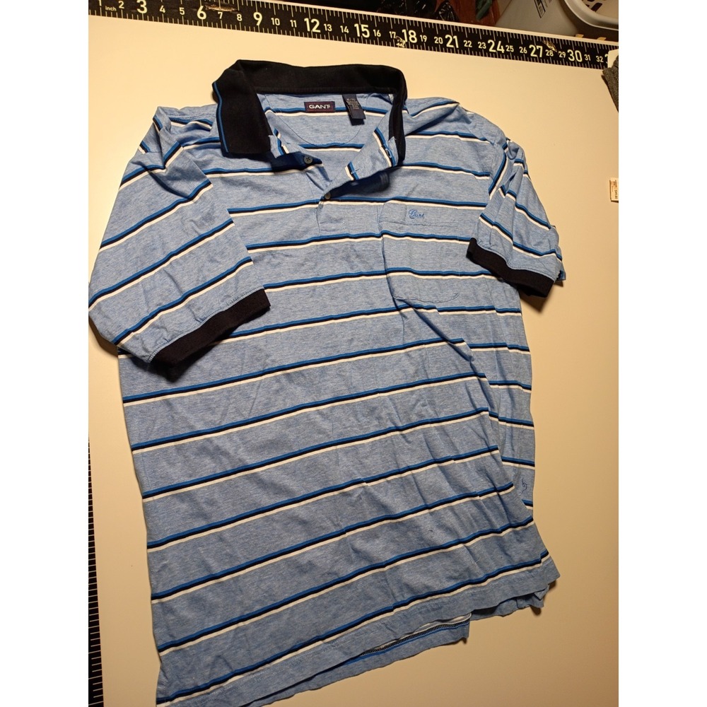 Gant USA Mens Sz XL Blue  Striped Golf Polo Shirt (Y16) NWTs